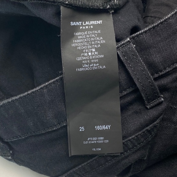 SAINT LAURENT Paris High-rise skinny jeans in Black Size 25 - Picture 10 of 16